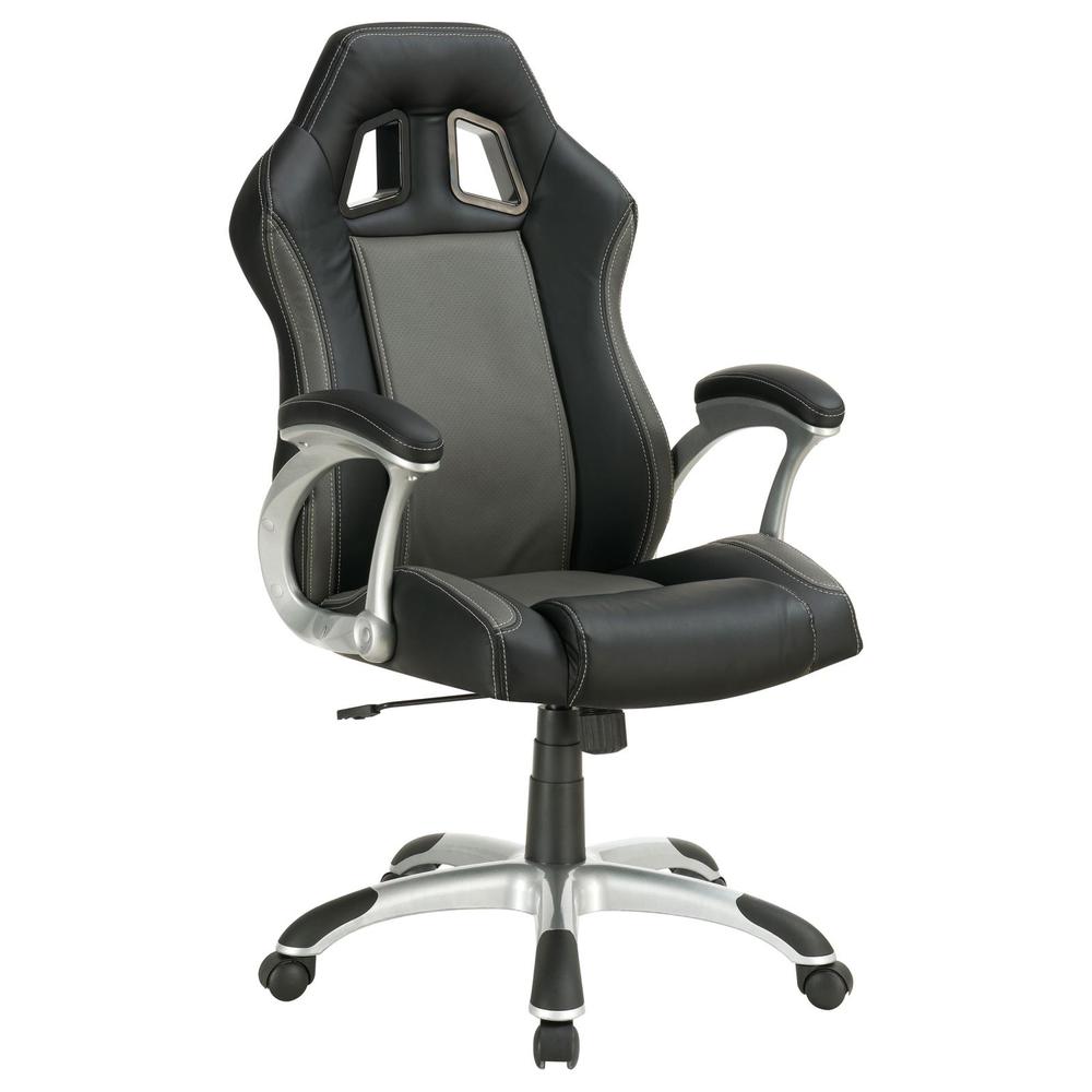 Roger Adjustable Height Office Chair Black And Grey. Picture 2