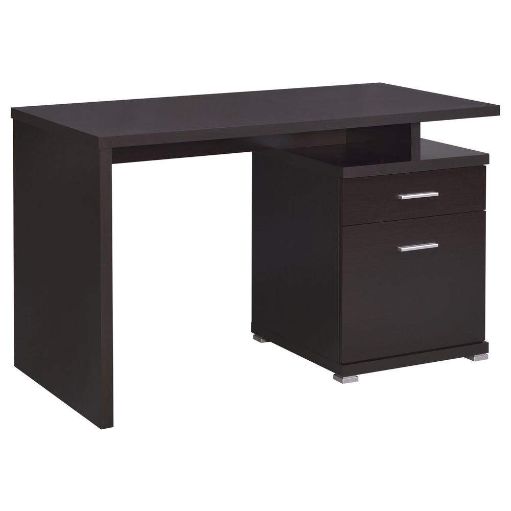 Irving 2-drawer Office Desk with Cabinet Cappuccino. Picture 3