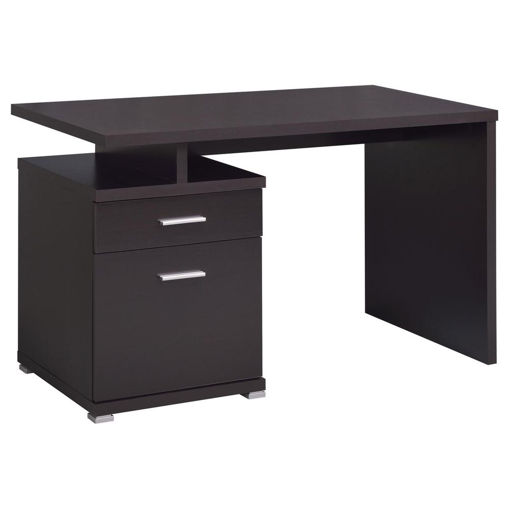 Irving 2-drawer Office Desk with Cabinet Cappuccino. Picture 4
