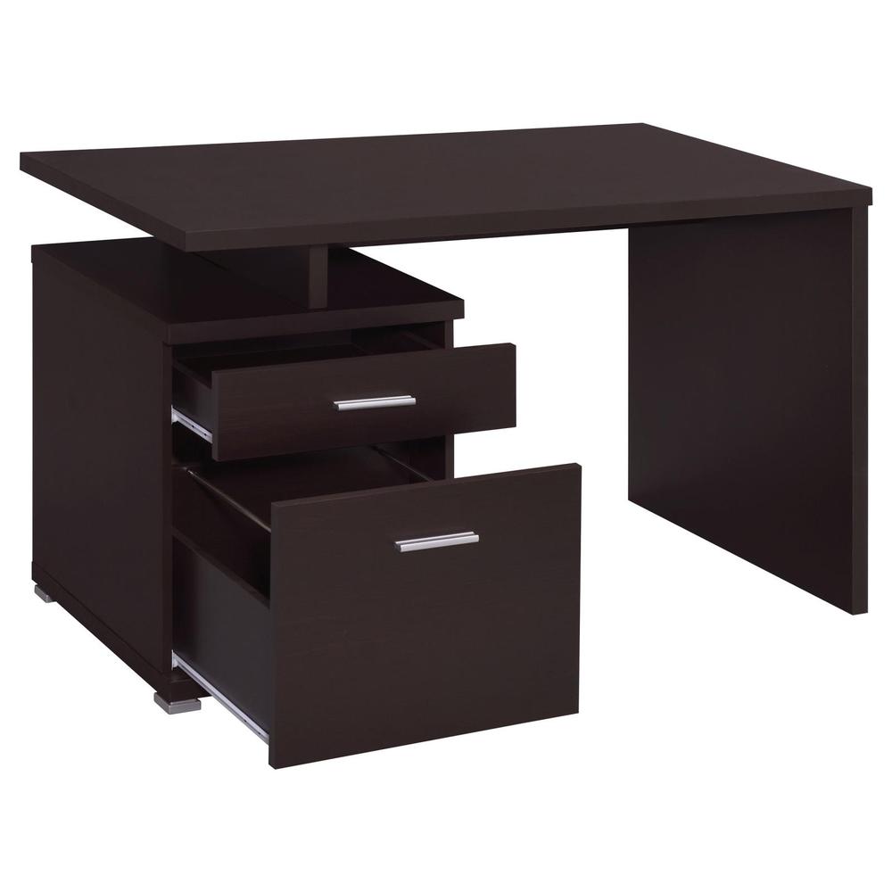 Irving 2-drawer Office Desk with Cabinet Cappuccino. Picture 5