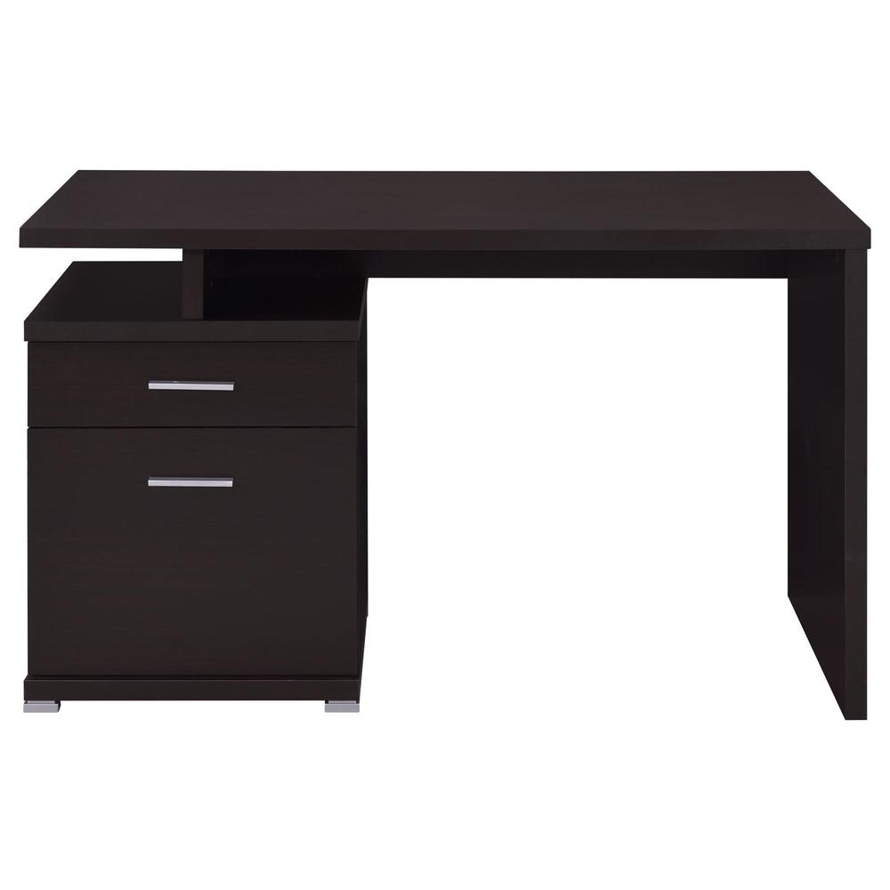 Irving 2-drawer Office Desk with Cabinet Cappuccino. Picture 6
