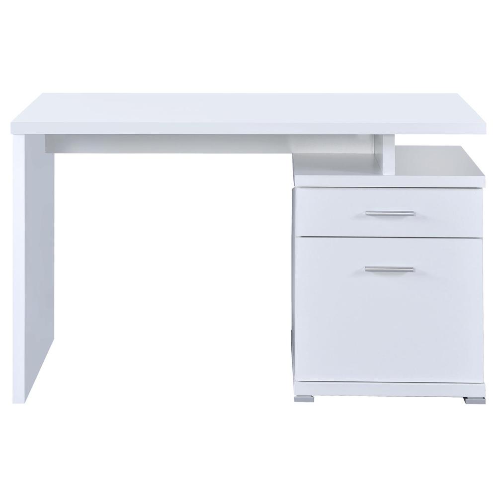 Irving 2-drawer Office Desk with Cabinet White. Picture 6