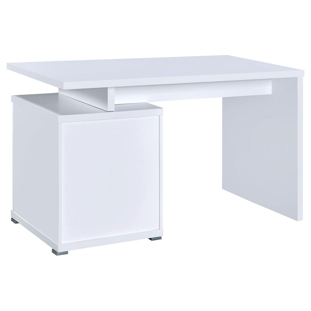Irving 2-drawer Office Desk with Cabinet White. Picture 8