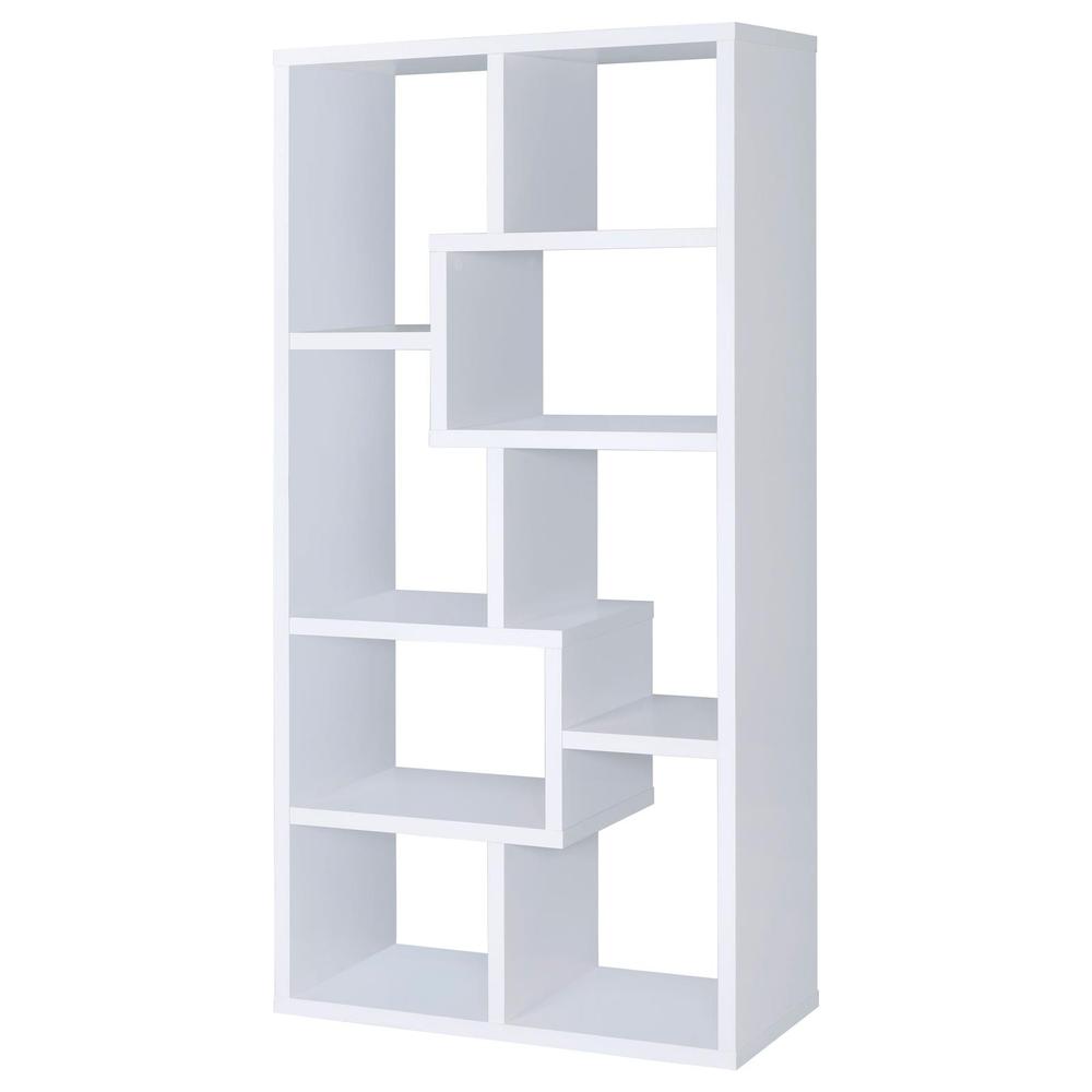 Theo 10-shelf Bookcase White. Picture 5