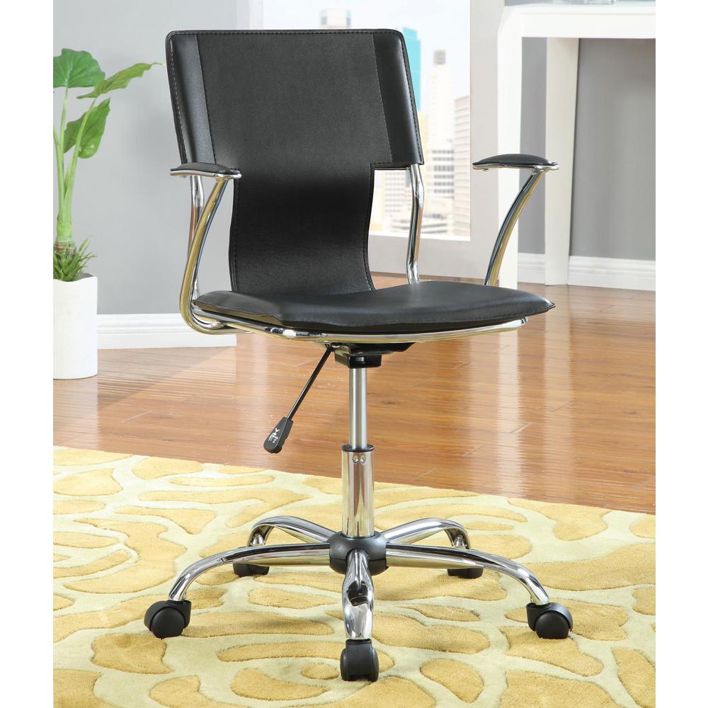 Himari Adjustable Height Office Chair Black and Chrome. Picture 1
