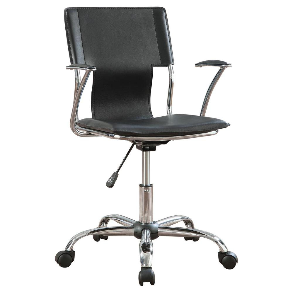 Himari Adjustable Height Office Chair Black and Chrome. Picture 2