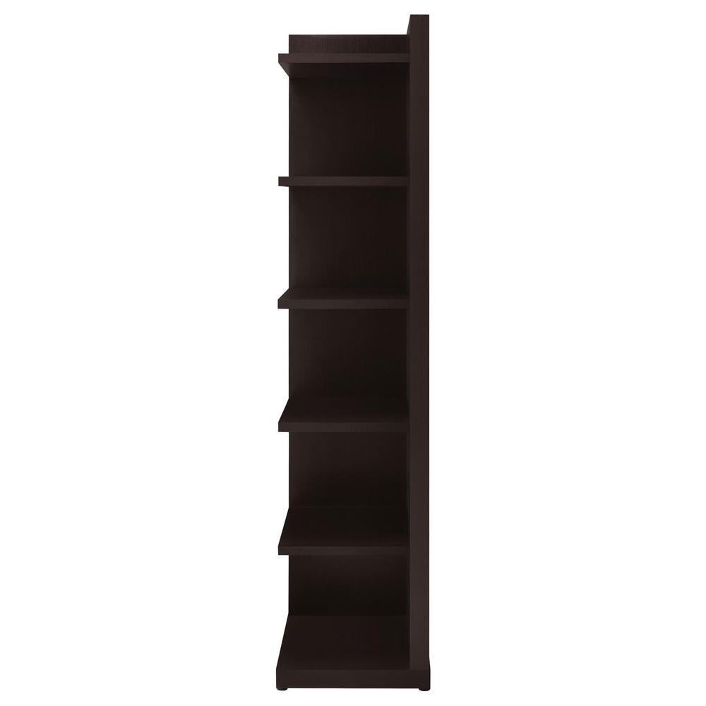 Alder 6-tier Corner Bookcase Cappuccino. Picture 4