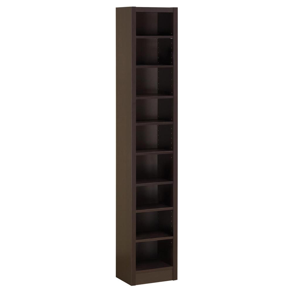 Eliam Rectangular Bookcase with 2 Fixed Shelves Cappuccino. Picture 2