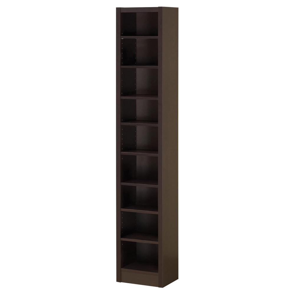 Eliam Rectangular Bookcase with 2 Fixed Shelves Cappuccino. Picture 3