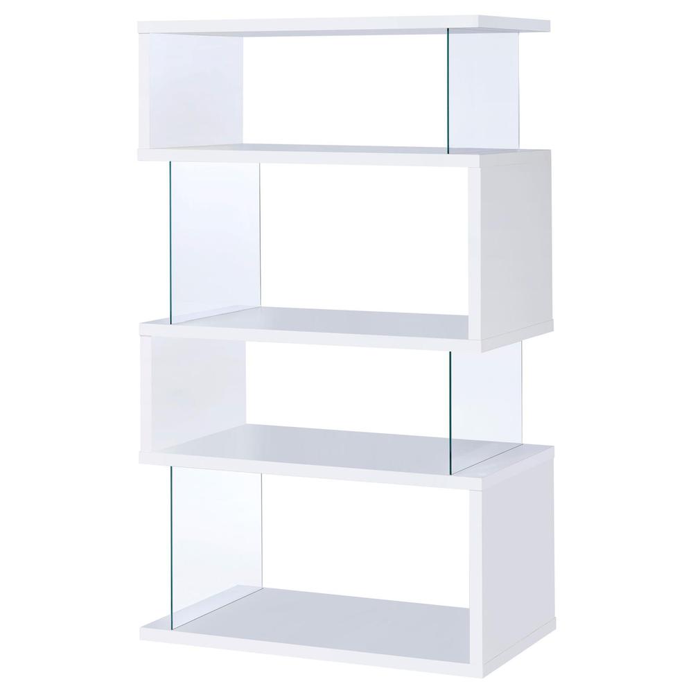 Emelle 4-tier Bookcase White and Clear. Picture 4