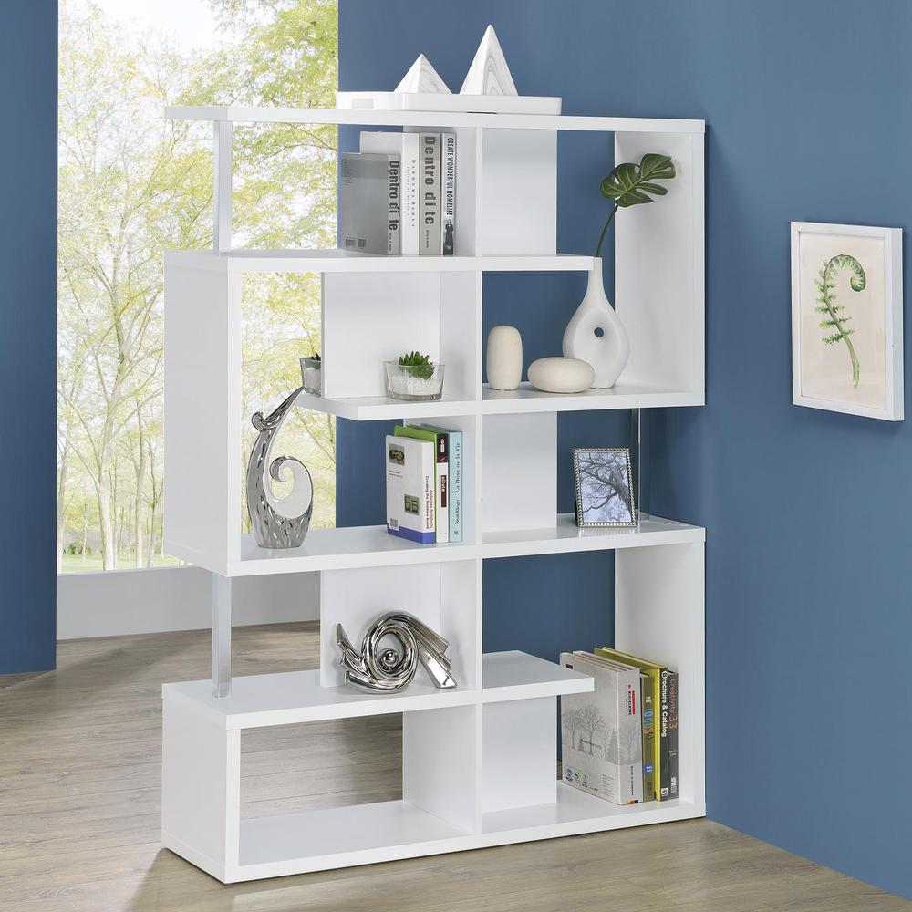 Hoover 5-tier Bookcase White and Chrome. Picture 1