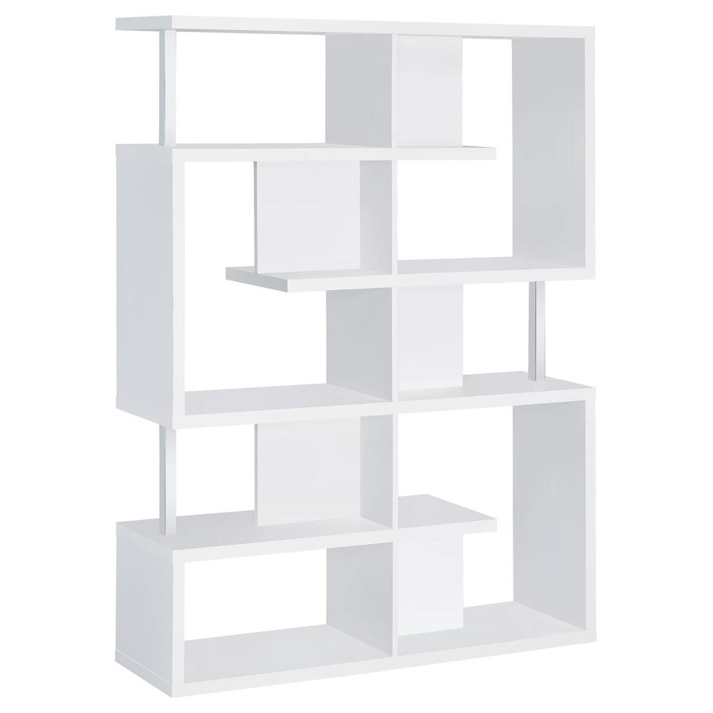 Hoover 5-tier Bookcase White and Chrome. Picture 2