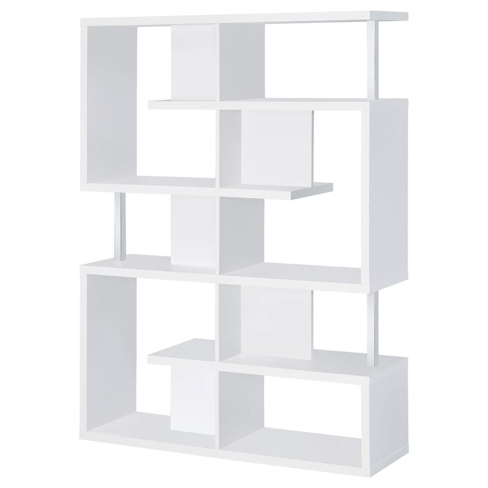 Hoover 5-tier Bookcase White and Chrome. Picture 8