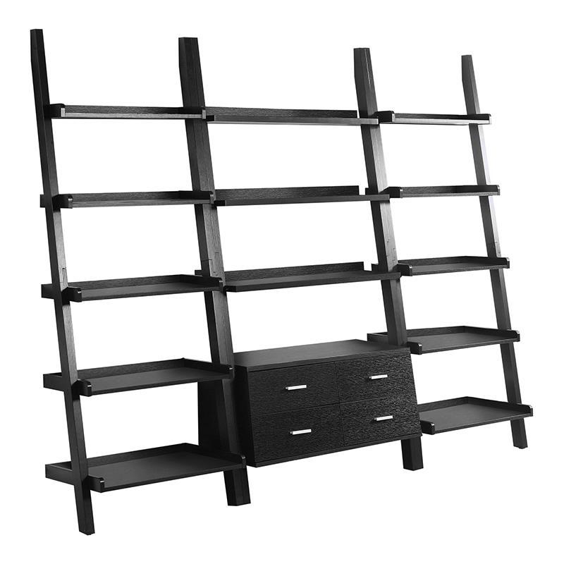 Colella 3-piece Storage Ladder Bookcase Set Cappuccino. Picture 2