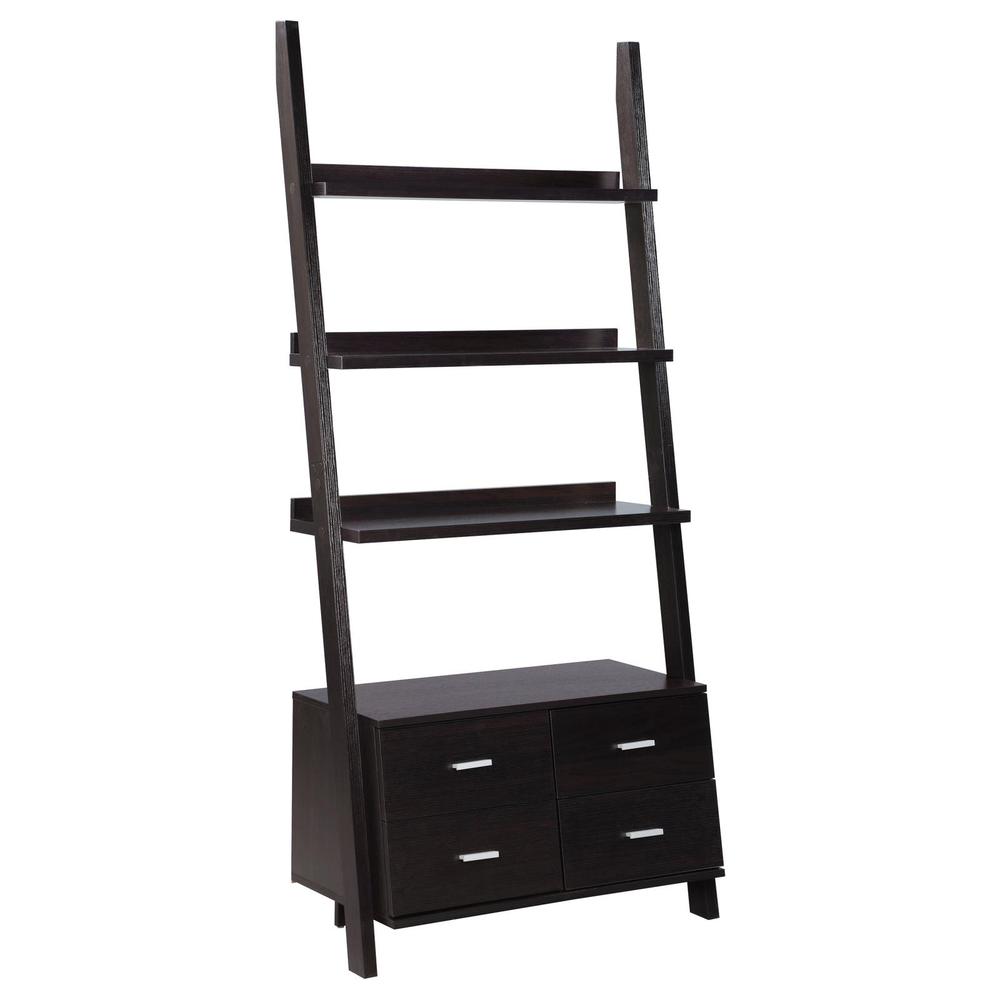 Colella 3-piece Storage Ladder Bookcase Set Cappuccino. Picture 3