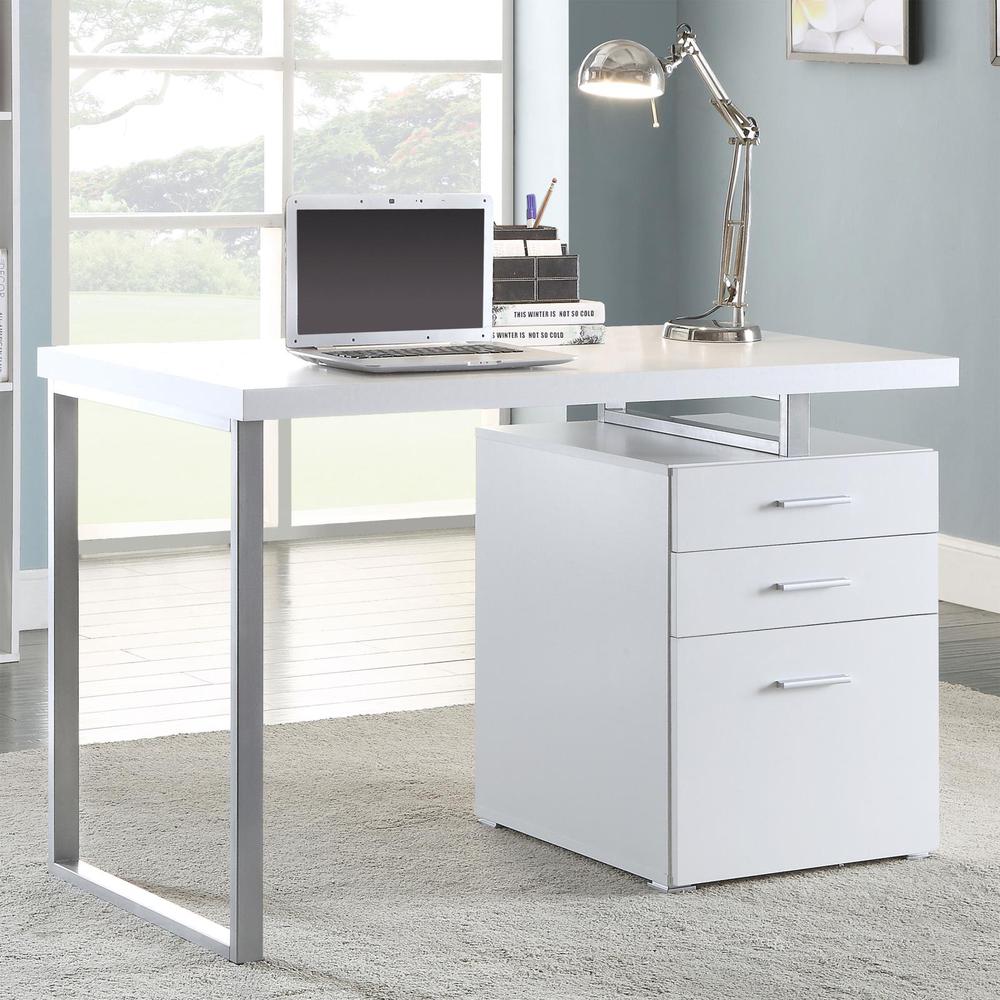 Brennan 3-drawer Office Desk White. Picture 1