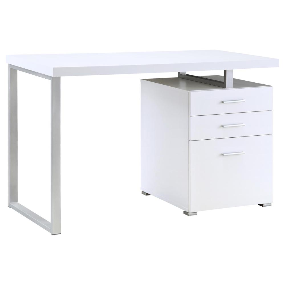 Brennan 3-drawer Office Desk White. Picture 3