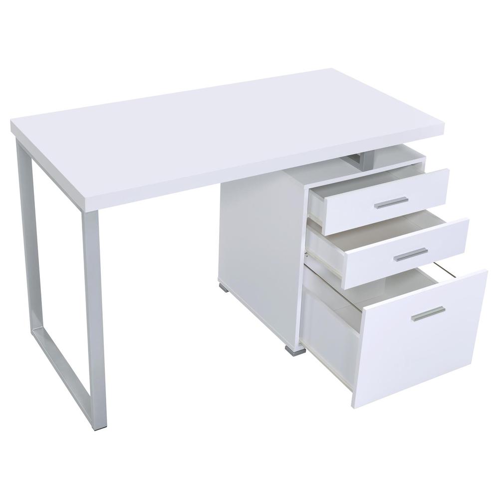 Brennan 3-drawer Office Desk White. Picture 4