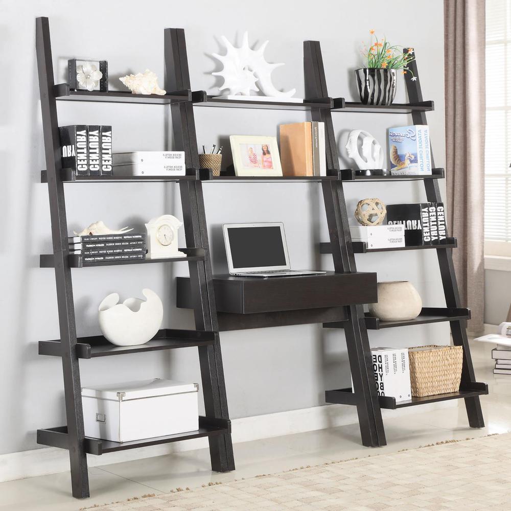 Colella 5-shelf Ladder Bookcase Cappuccino. Picture 5