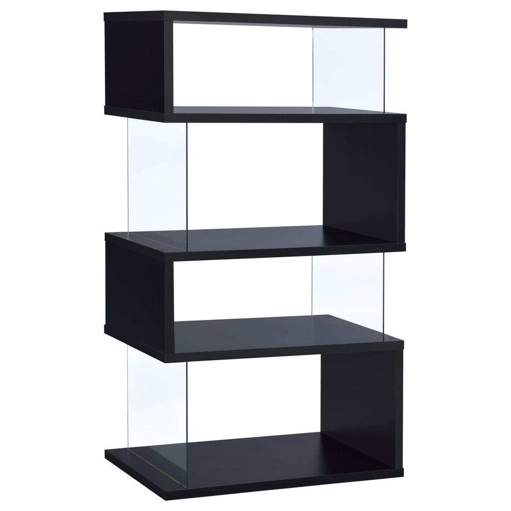 Emelle 4-tier Bookcase Black and Clear. Picture 2
