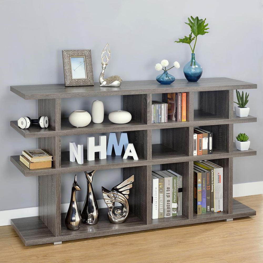 Santos 3-tier Bookcase Weathered Grey. Picture 1