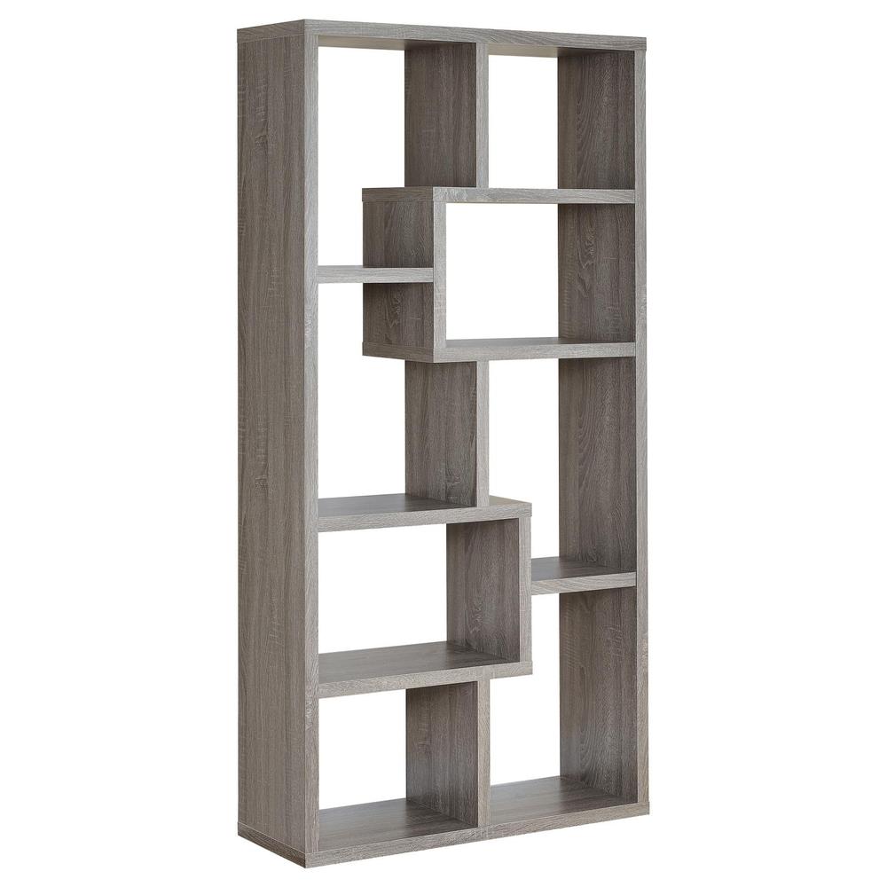 Theo 10-shelf Bookcase Weathered Grey. Picture 6
