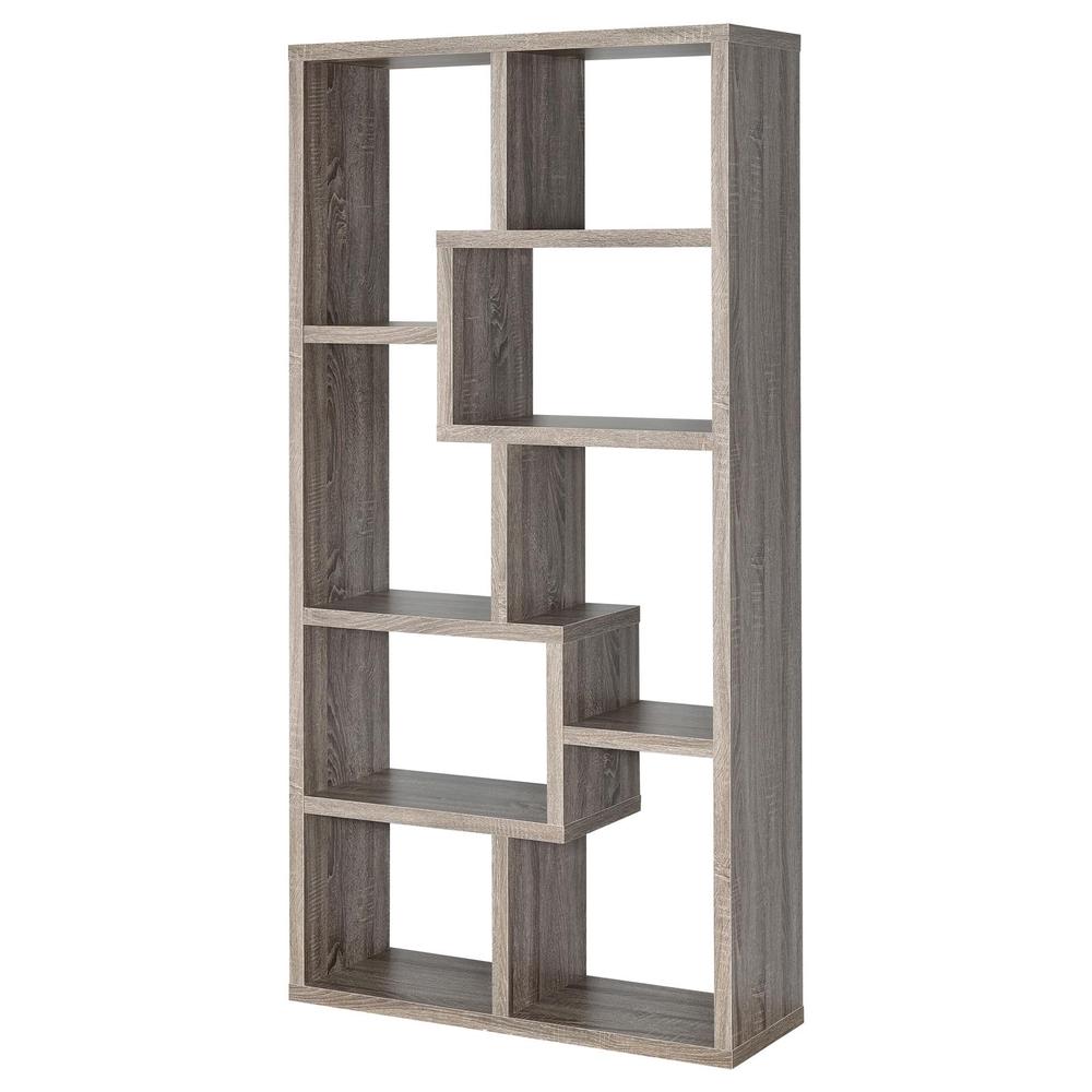 Theo 10-shelf Bookcase Weathered Grey. Picture 8