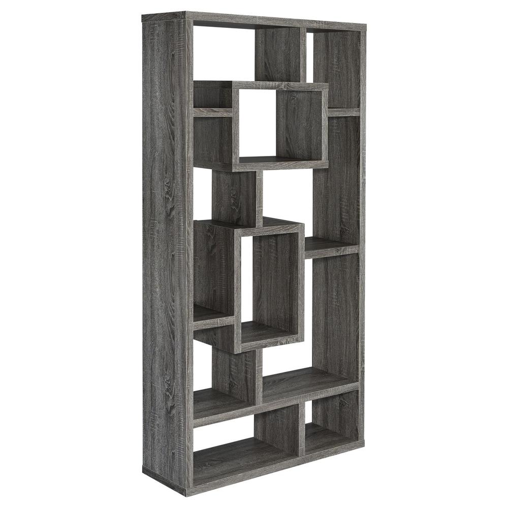 Howie 10-shelf Bookcase Weathered Grey. Picture 2