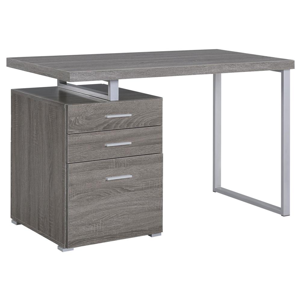 Brennan 3-drawer Office Desk Weathered Grey. Picture 2