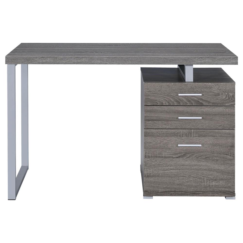 Brennan 3-drawer Office Desk Weathered Grey. Picture 5