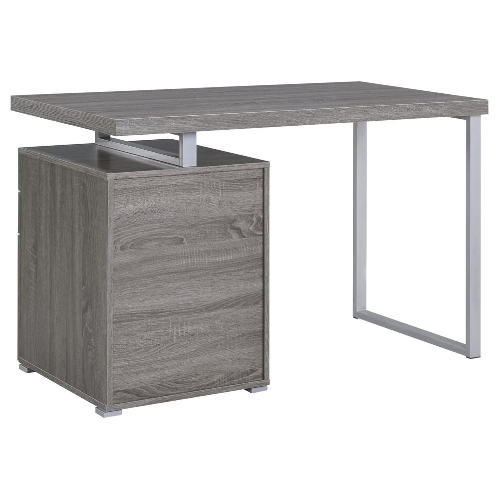 Brennan 3-drawer Office Desk Weathered Grey. Picture 7