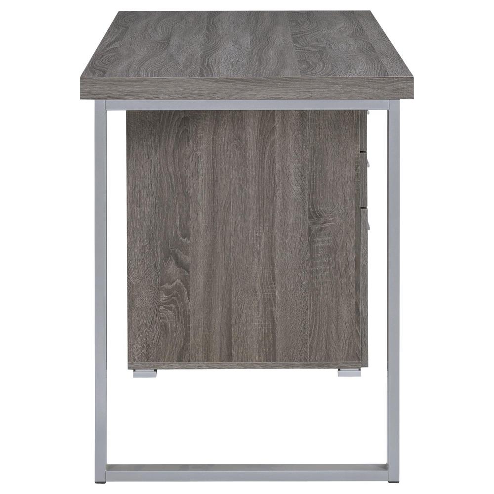 Brennan 3-drawer Office Desk Weathered Grey. Picture 9