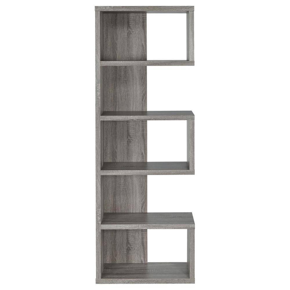 Joey 5-tier Bookcase Weathered Grey. Picture 3