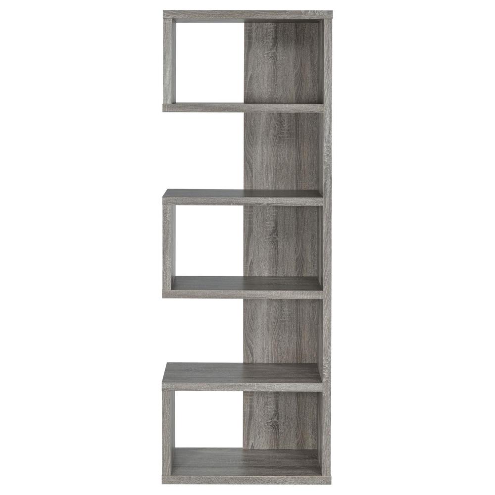 Joey 5-tier Bookcase Weathered Grey. Picture 4