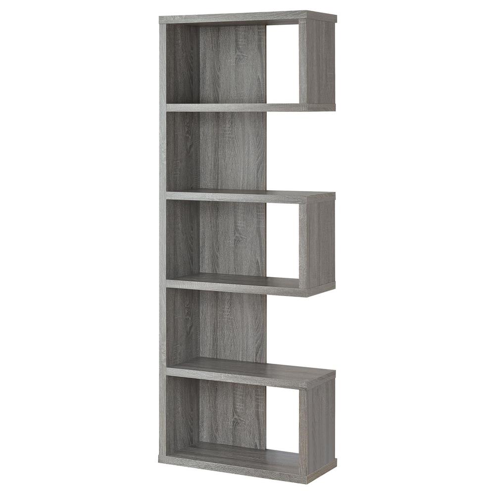 Joey 5-tier Bookcase Weathered Grey. Picture 5