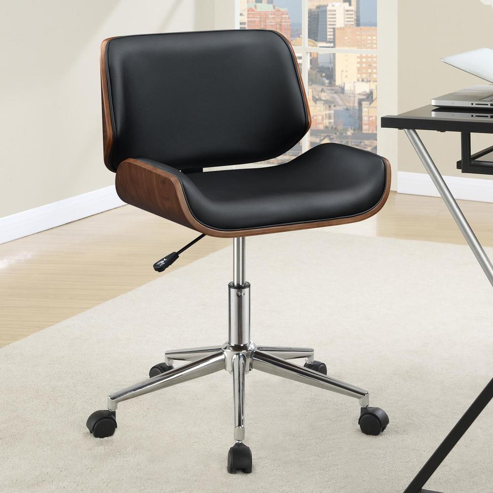 Addington Adjustable Height Office Chair Black and Chrome. Picture 1
