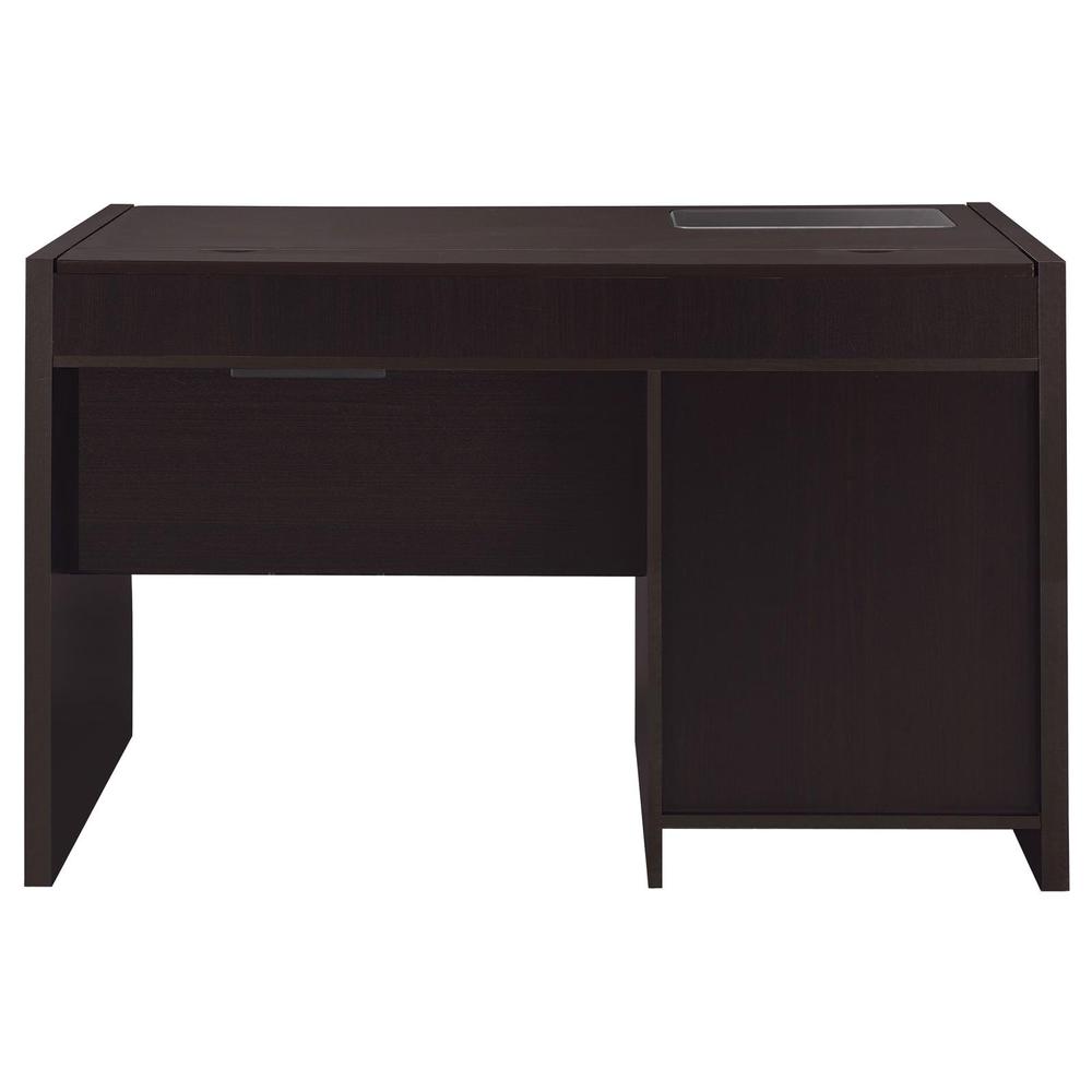 Halston Rectangular Connect-it Office Desk Cappuccino. Picture 6
