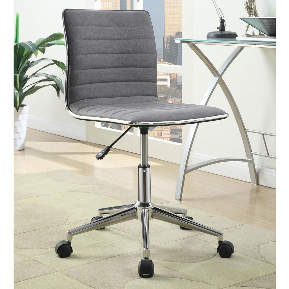 Chryses Adjustable Height Office Chair Grey and Chrome. Picture 1