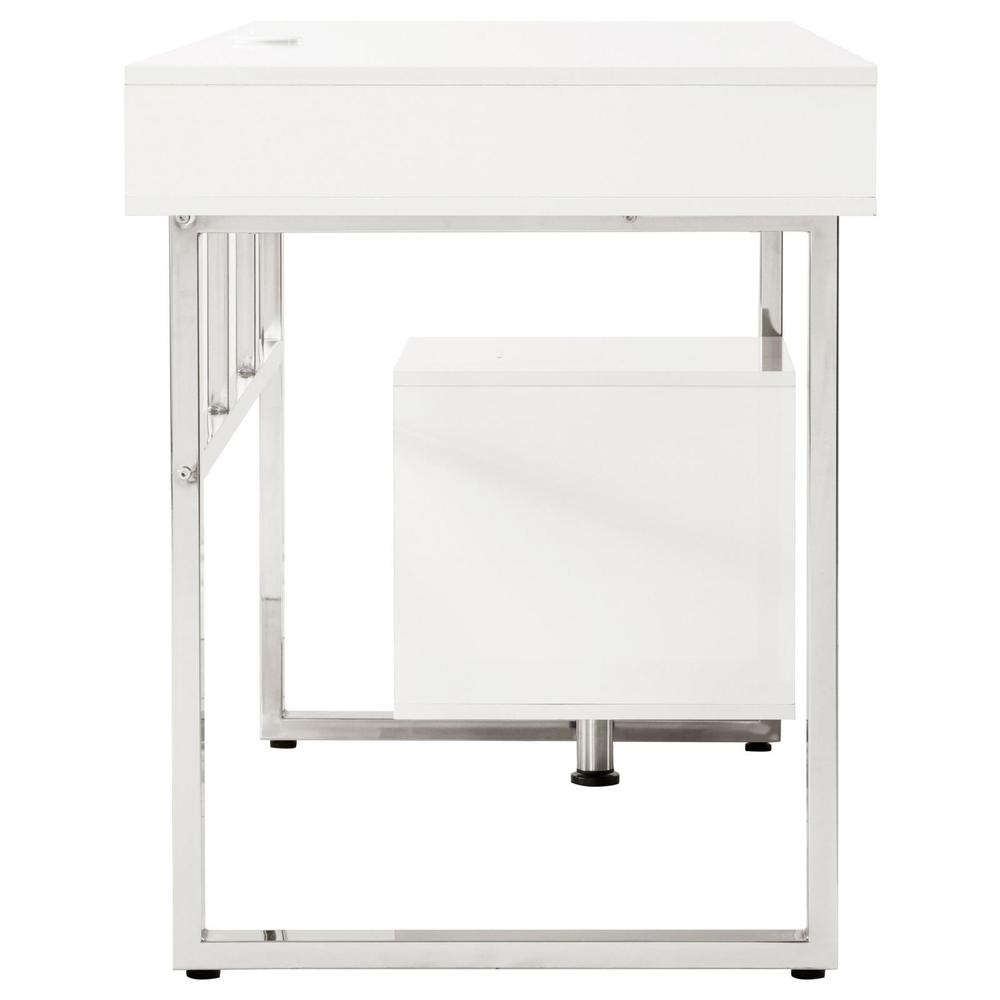 Whitman 4-drawer Writing Desk Glossy White. Picture 5