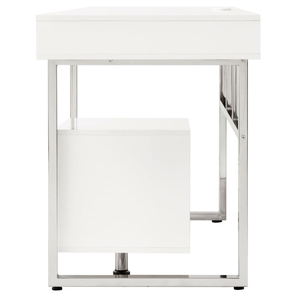 Whitman 4-drawer Writing Desk Glossy White. Picture 7