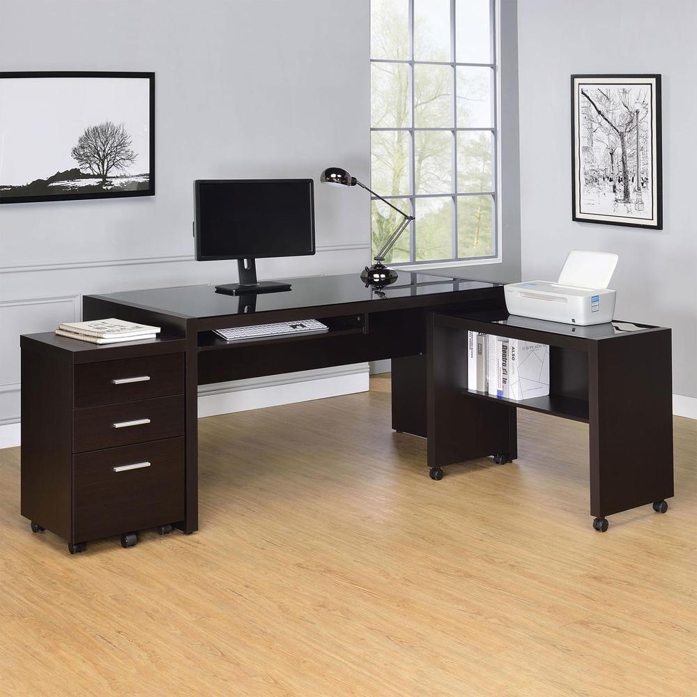 Skeena 3-piece Home Office Set Cappuccino. Picture 1