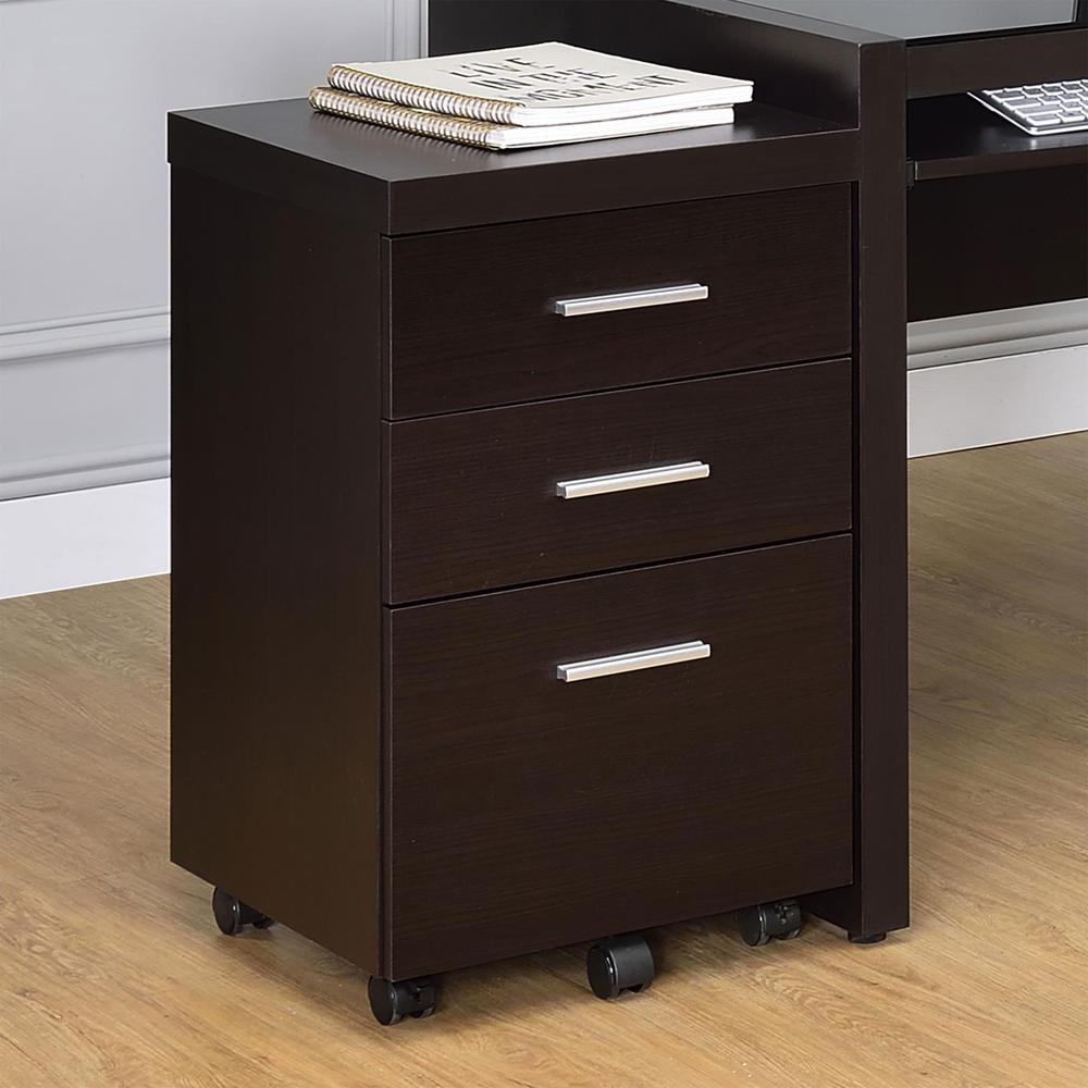 Skeena 3-drawer Mobile Storage Cabinet Cappuccino. Picture 1