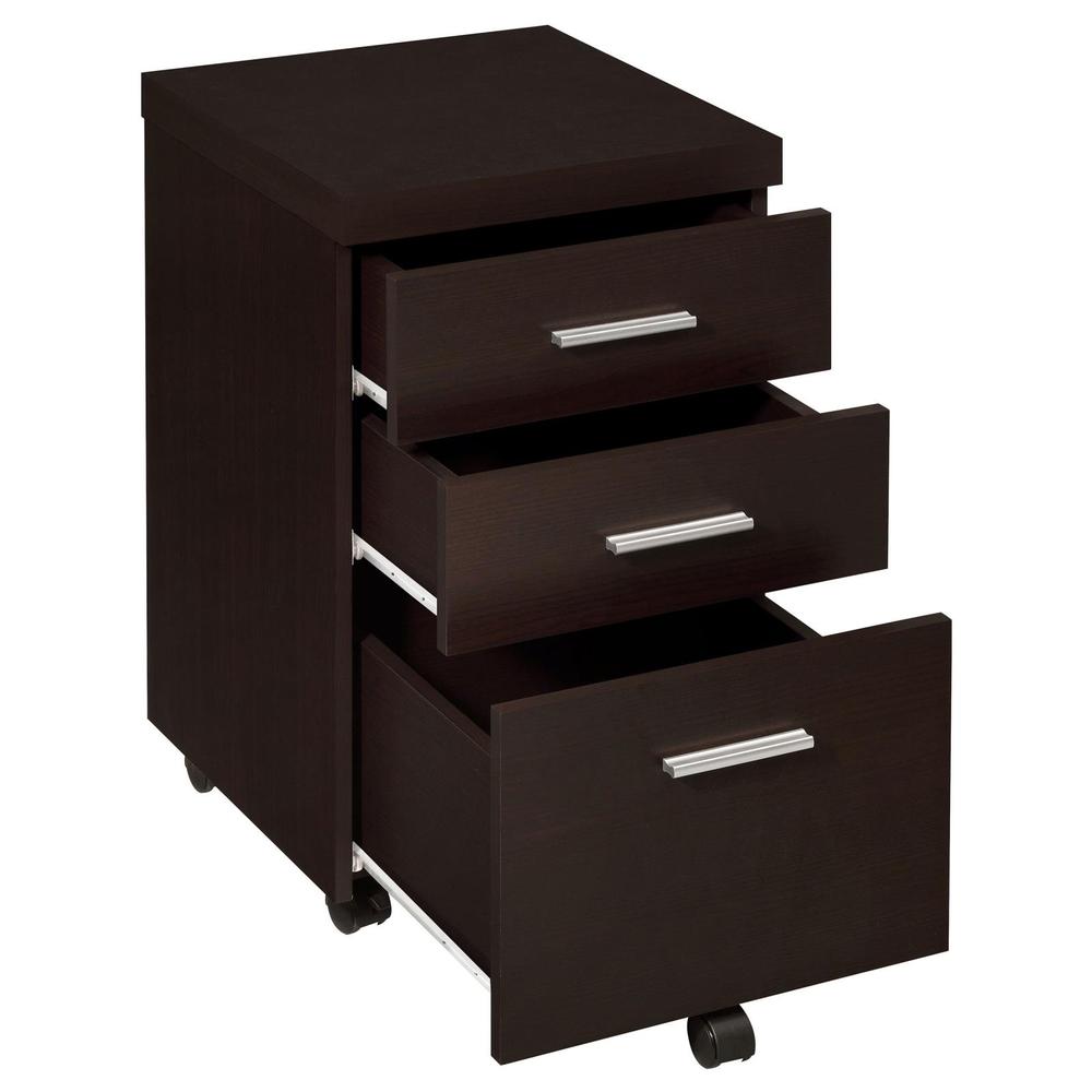 Skeena 3-drawer Mobile Storage Cabinet Cappuccino. Picture 3
