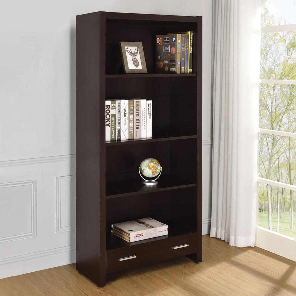 Skylar 5-shelf Bookcase with Storage Drawer Cappuccino. Picture 2