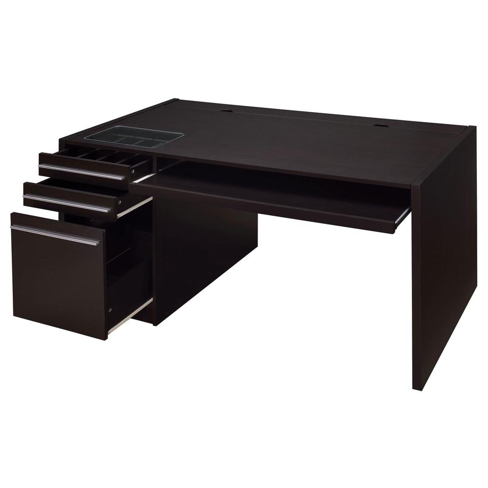 Halston 3-drawer Connect-it Office Desk Cappuccino. Picture 3