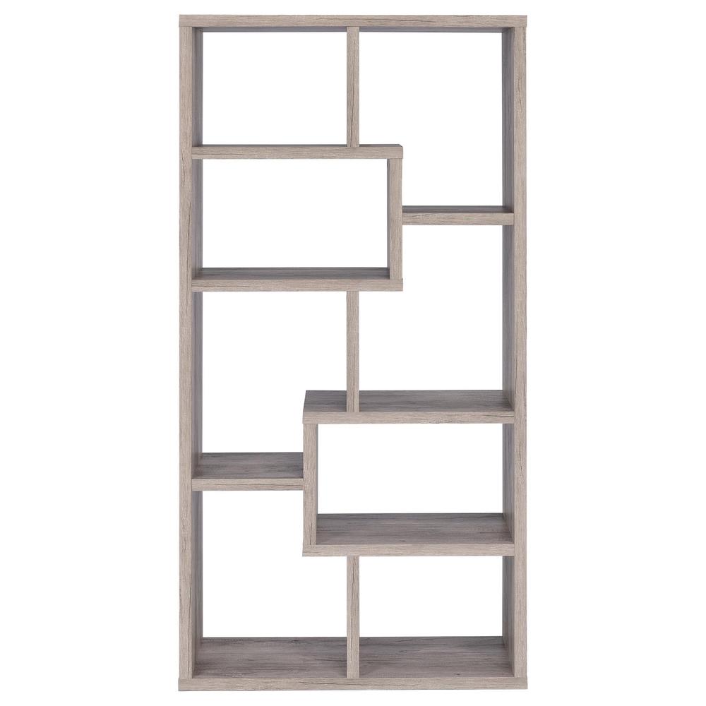 Theo 10-shelf Bookcase Grey Driftwood. Picture 3