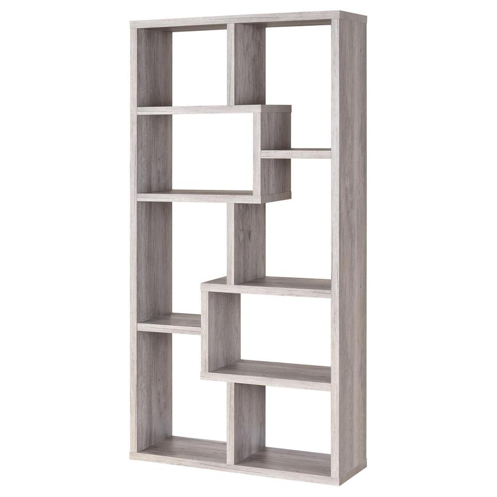 Theo 10-shelf Bookcase Grey Driftwood. Picture 4