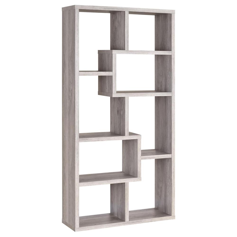 Theo 10-shelf Bookcase Grey Driftwood. Picture 6