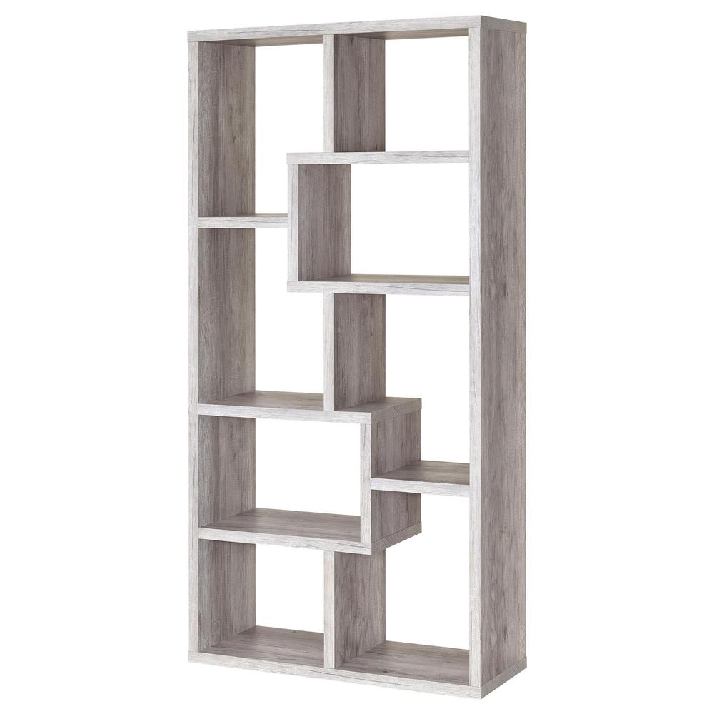 Theo 10-shelf Bookcase Grey Driftwood. Picture 8