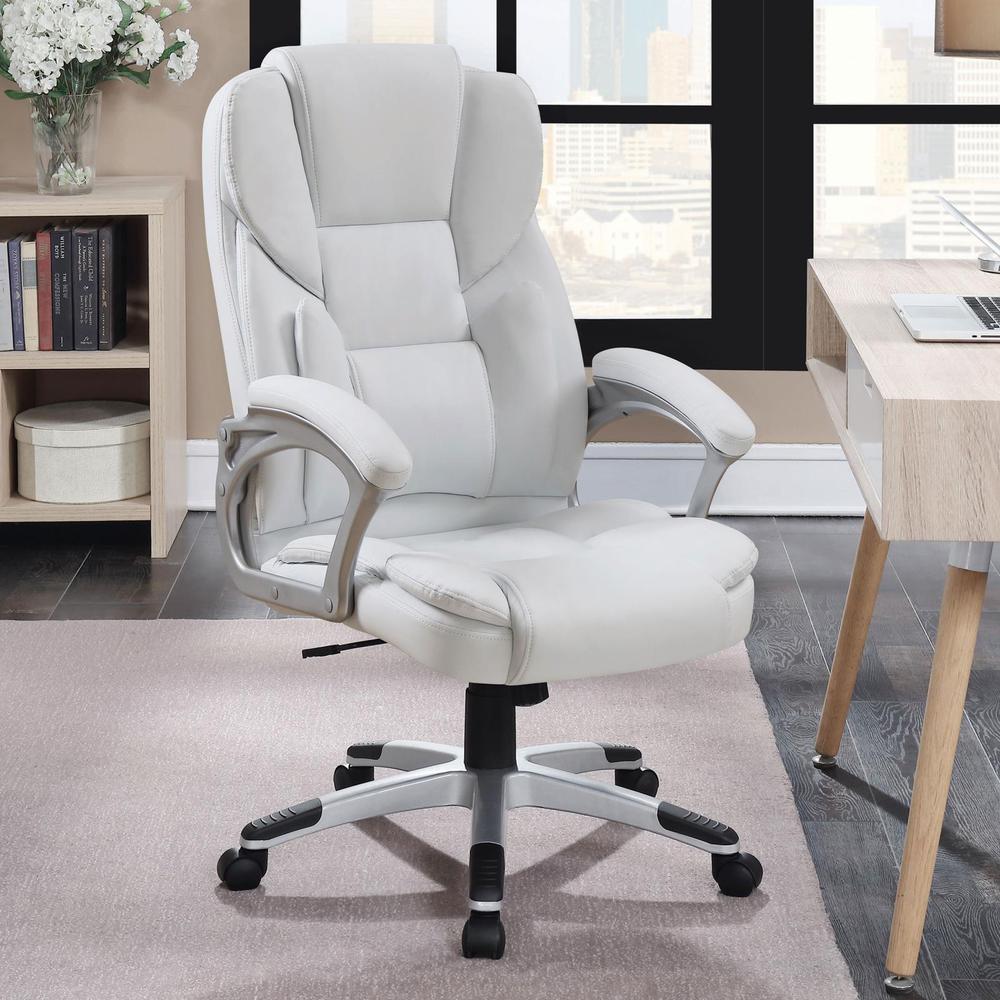 Kaffir Adjustable Height Office Chair White and Silver. Picture 1